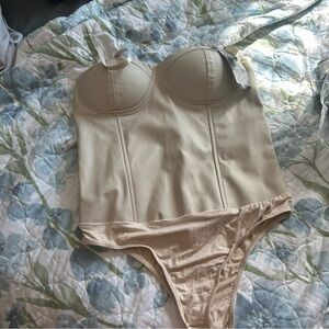 Say What? Cream Bustier Top size M